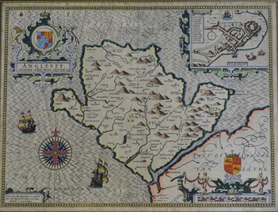 Lot 162 - After John Speed. Map of Anglesey, hand...