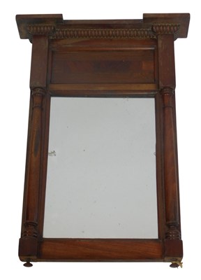 Lot 165 - A 19thC mahogany and rosewood wall mirror, the...