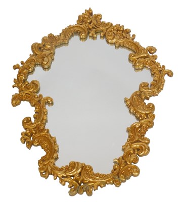 Lot 167 - A 20thC rococo style gilt framed mirror,...