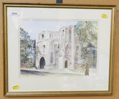 Lot 2242 - A watercolour of an abbey ruins by S A...