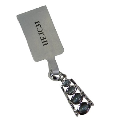Lot 100 - A modern pendant, set with four moonstone type...