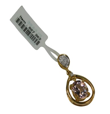 Lot 102 - A 9ct gold pendant, the loop top pave set with...