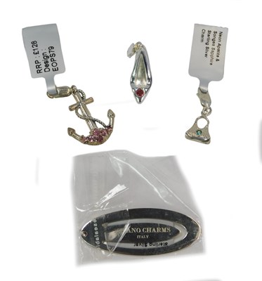 Lot 104 - Assorted Milano charms, comprising a neon...