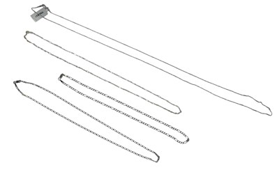 Lot 107 - Four chains, each white metal stamped 925,...