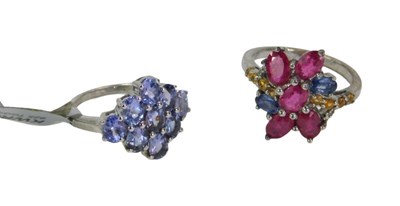 Lot 97 - Two dress rings, comprising a ruby, sapphire...