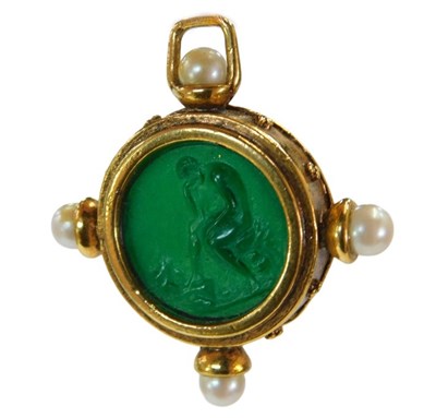 Lot 83 - A Georgian style seal pendant, with polished...