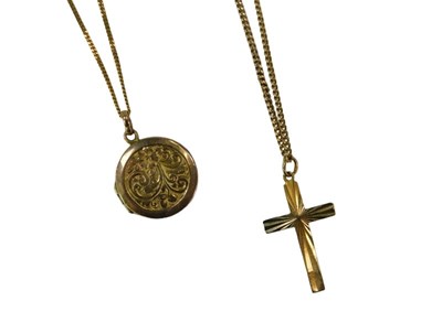 Lot 79 - Two 9ct gold fine link necklaces, one with a...