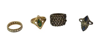 Lot 76 - Four dress rings, comprising a 9ct gold and...