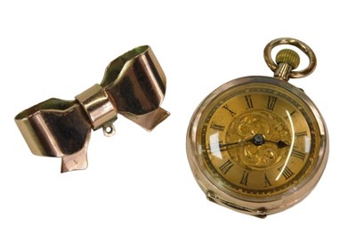Lot 294 - A late 19th/early 20thC fob watch, with a gold...