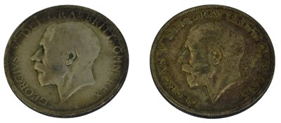 Lot 284 - Two George V half crowns, each dated...