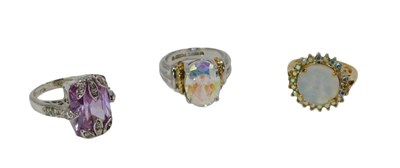 Lot 122 - Three Kirk's Folly fashion rings, comprising...
