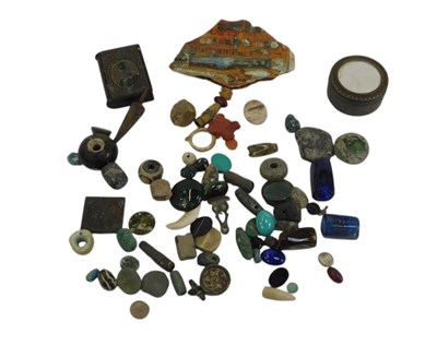 Lot 298 - Egyptian style artefacts and European fossils,...