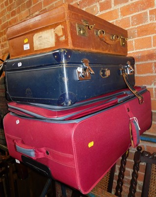 Lot 1016 - Three suitcases, two vintage, one modern.