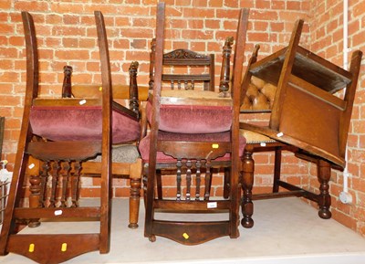 Lot 1056 - A group of chairs, including three Edwardian...