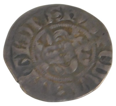 Lot 449 - An Edwardian hammered silver long cross penny,...