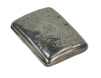 Lot 306 - A George V silver cigarette case, engraved...