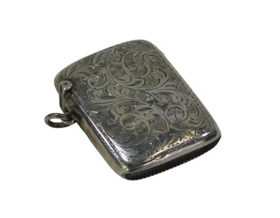 Lot 307 - A George V silver Vesta case, bright cut...