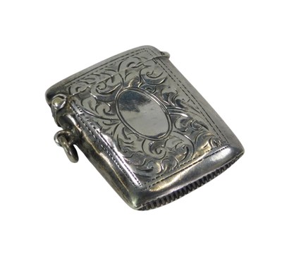 Lot 308 - A George V silver Vesta case, with oval...