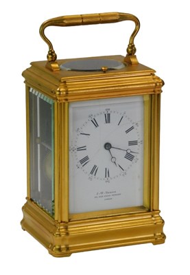 Lot 314 - A 20thC J W Benson brass cased carriage clock,...