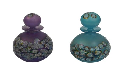 Lot 333 - Two Isle of Wight glass iridescent scent...