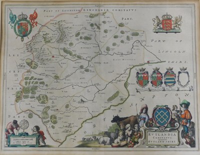 Lot 168 - After Joan Blaeu. Map of Rutlandshire, hand...