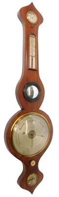 Lot 189 - A 19thC mahogany wheel barometer for William...