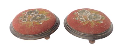 Lot 344 - A pair of Victorian footstools, each with...
