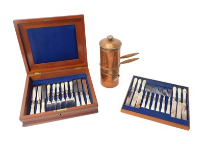 Lot 348 - A Victorian set of twelve dessert knives and...
