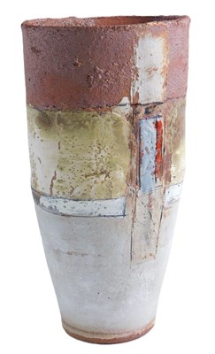 Lot 250 - A Studio pottery vase, decorated with bands in...