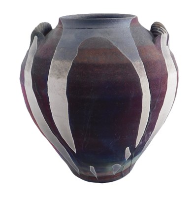 Lot 251 - A matte glazed Studio pottery two handled vase,...