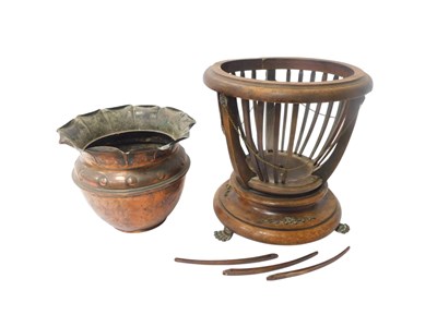 Lot 400 - A 19thC wooden planter, with a slatted central...