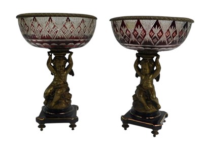 Lot 407 - A pair of Victorian style comports, each with...
