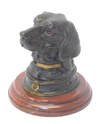 Lot 364 - A Victorian bronze figural inkwell, modelled...