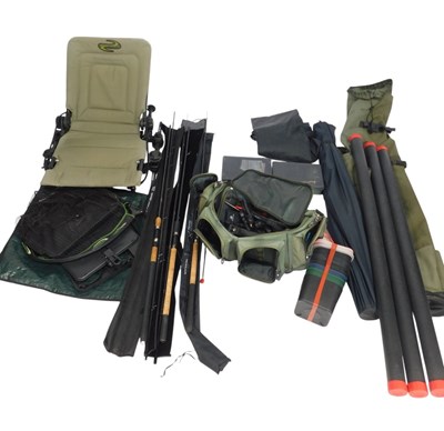 Lot 390 - Fishing tackle, to include eight bait boxes, a...