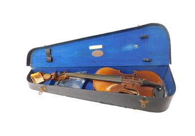 Lot 394 - A Czechoslovakian violin, copy bearing label...