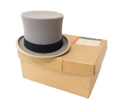 Lot 397 - A Woodrow Piccadilly London grey felt top hat,...