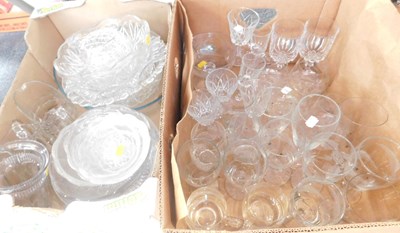 Lot 2094 - Two boxes of cut glass, items include drinking...