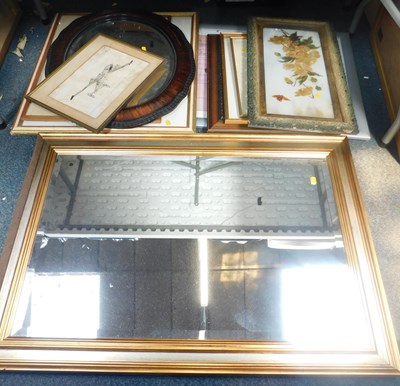 Lot 2106 - Pictures, prints and mirrors, one large gilt...