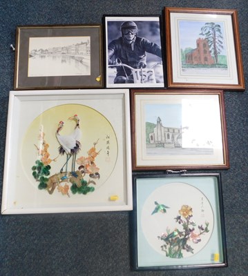 Lot 2082 - Pictures and prints, two Chinese inspired...