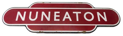 Lot 493 - An enamel station sign, for Nuneaton, 26cm x...