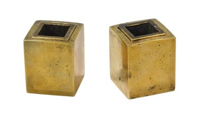 Lot 437 - A pair of brass inkwells, in the manner of...
