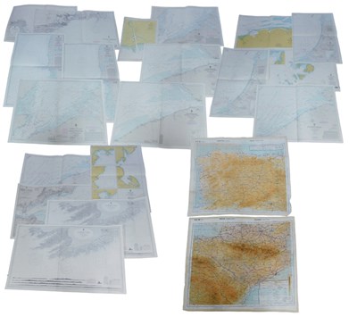 Lot 488 - A folio of Naval charts, West Coast of...