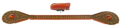 Lot 452 - A Mettoy tinplate locomotive and train track.