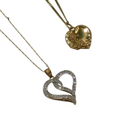Lot 311 - Two 9ct gold pendants and chains, comprising...