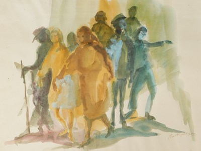 Lot 108 - Pauline Battigell (20thC). Figures,...