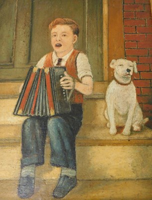 Lot 114 - Late 19thC British School. Boy playing...