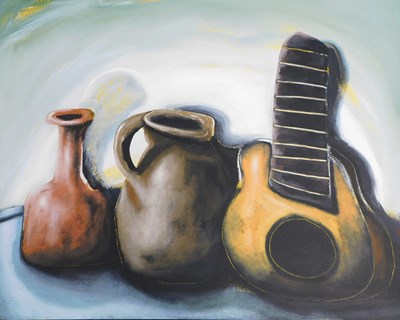 Lot 123 - Chris Gollon (1953-2017). Still life with pots...