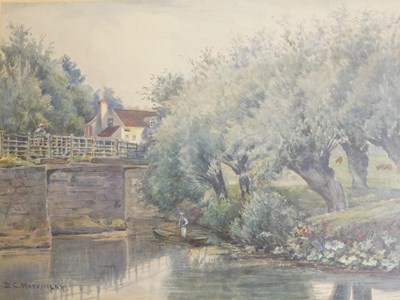 Lot 120 - D C MacKinlay. On the river Severn, Worcester,...