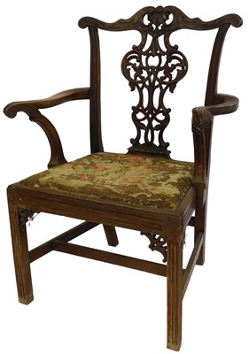 Lot 668 - A 19thC mahogany Chippendale style mahogany...