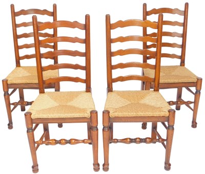 Lot 667 - A set of four 20thC Lancashire style elm...